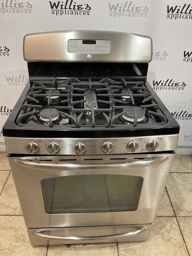 [103520] Ge Used Natural Gas Stove Double Oven 30inches (Stainless Steel) 