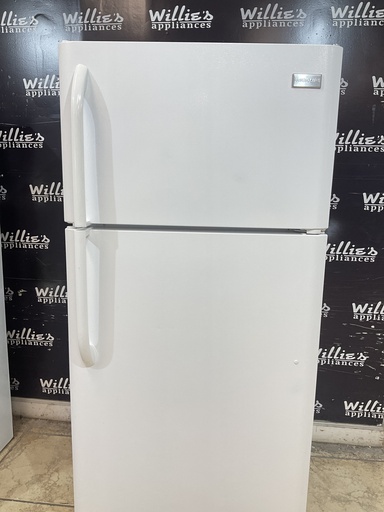 [103594] Frigidaire Used Refrigerator Top and Bottom 30x65 1/2” (White) 