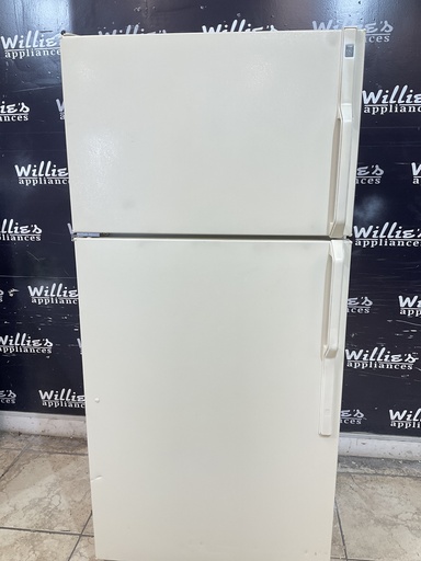 [103746] Ge Used Refrigerator Top and Bottom 28x61 1/2” (Bisque) 