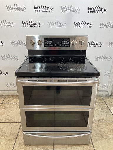 [103720] Samsung Used Electric Stove Double Oven 220volts (40/50 AMP) {no cord} (Stainless Steel) 