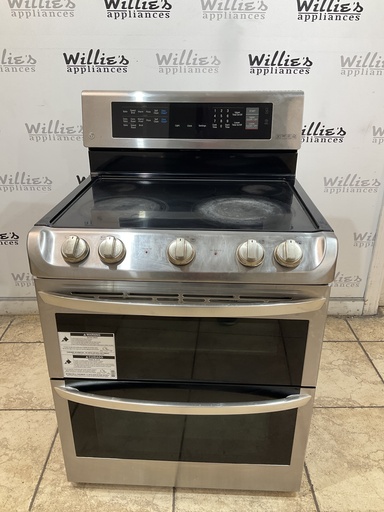 [103795] Lg Used Electric Stove Double Oven 220volts (40/50 AMP) 30inches {3 prong} (Stainless Steel)