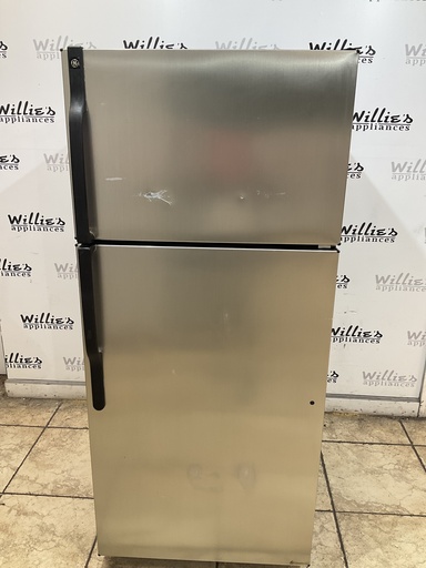 [103817] Ge Used Refrigerator Top and Bottom 28x64 1/2’ (Stainless Steel) 