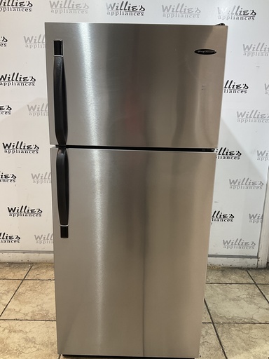[103808] Frigidaire Used Refrigerator Top and Bottom 28 1/2” x 65” (Stainless Steel) 