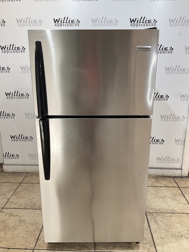 [103823] Frigidaire Used Refrigerator Top and Bottom 28x60 (Stainless Steel) 