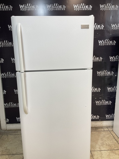 [103890] Frigidaire Used Refrigerator Top and Bottom 30x65 1/2” (White) 