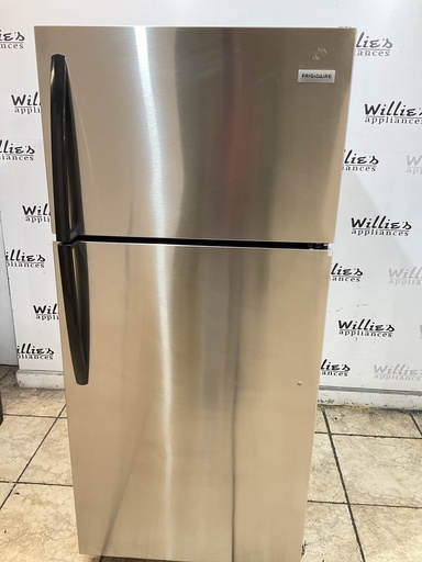 [103908] Frigidaire Used Refrigerator Top and Bottom 28 1/2” x 64 1/2” (Stainless Steel) 