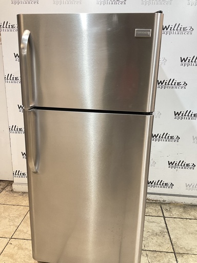 [103909] Frigidaire Used Refrigerator Top and Bottom 30x66 (Stainless Steel) 
