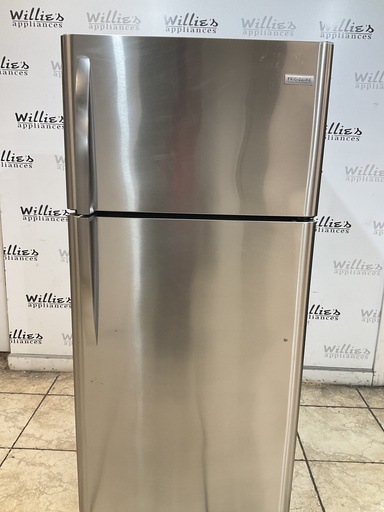 [104011] Frigidaire Used Refrigerator Top and Bottom 30x65 1/2” (Stainless Steel)