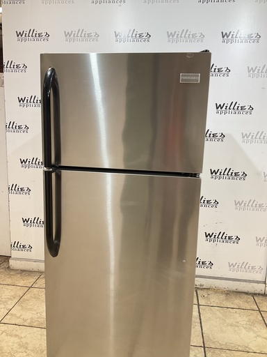 [104012] Frigidaire Used Refrigerator Top and Bottom 28 1/2” x 65 ” (Stainless Steel)
