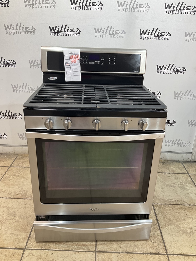 Whirlpool Used Natural Gas Stove 30inches (Stainless Steel) 