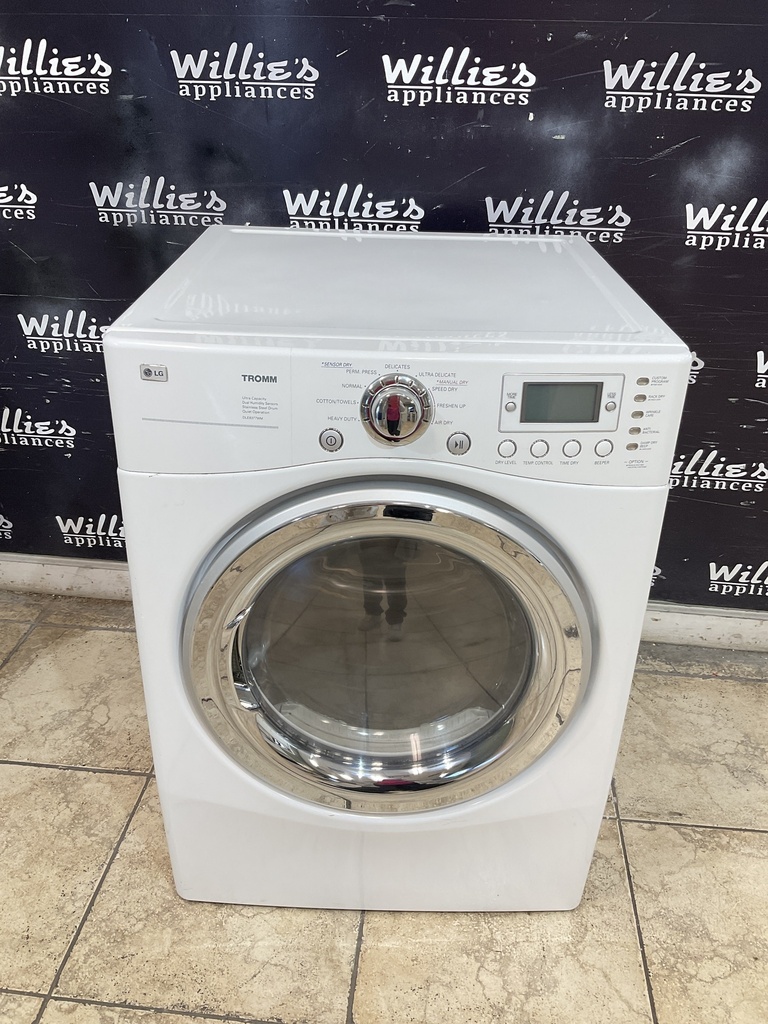 Lg Used Electric Dryer 220volts (30 AMP) 27inches {no cord} (White) 