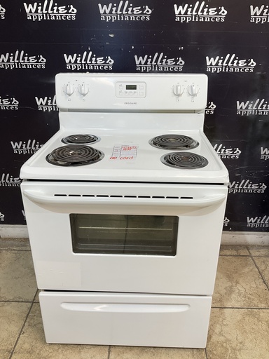 [104105] Frigidaire Used Electric Stove 220volts (40/50 AMP) 30inches {no cord} (White)