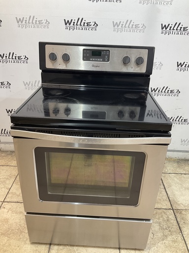 [104128] Whirlpool Used Electric Stove 220volts (40/50 AMP) 30inches {4 prong} (Stainless steel)