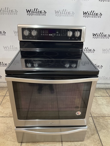 [104114] Whirlpool Used Electric Stove 220volts (40/50 AMP) 30inches {no cord} (Stainless Steel) 