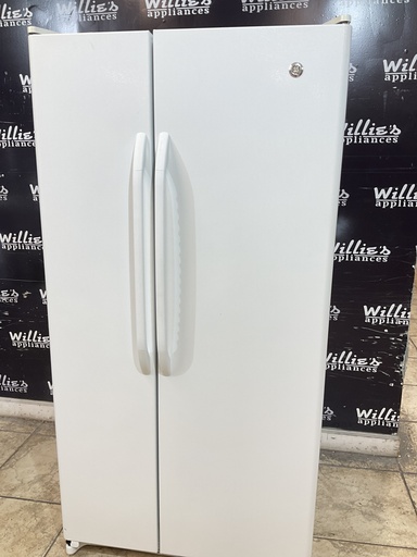 [104134] Ge Used Refrigerator Side by Side 34x67 1/2” (white) 