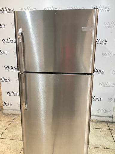 [104171] Frigidaire Used Refrigerator Top and Bottom 30x69 1/2” (Stainless Steel) 