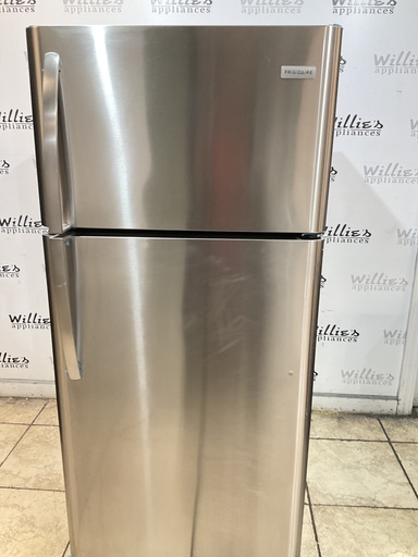 [104184] Frigidaire Used Refrigerator Top and Bottom 30x65 1/2” (Stainless Steel) 