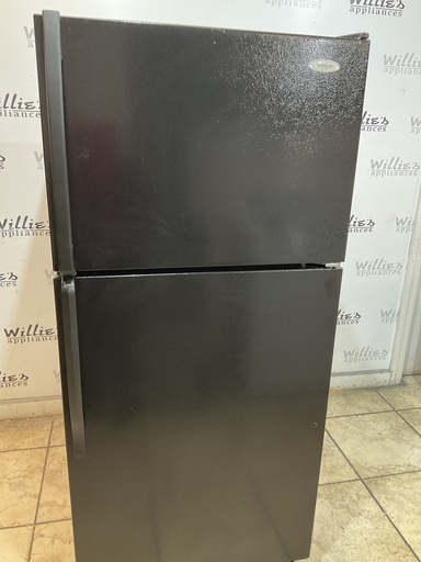 [104168] Whirlpool Used Refrigerator Top and Bottom 30x66 (Black) 