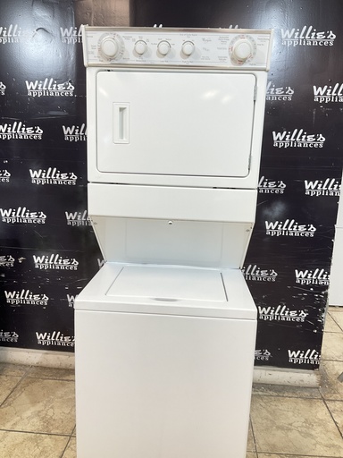 [104194] Whirlpool Used Electric Unit Stackable 27x72 1/2” {no cord} (White)