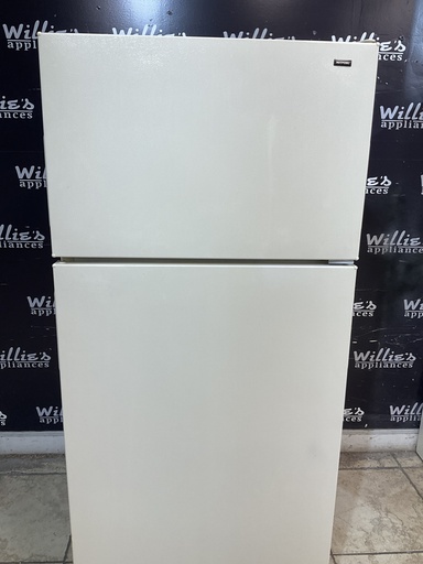 [104179] Hotpoint Used Refrigerator Top and Bottom 28x61 1/2” (Bisque)