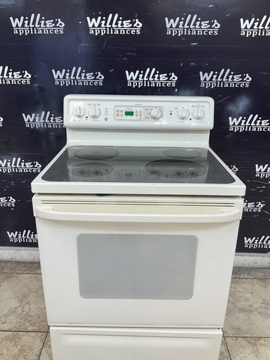[104248] Ge Used Electric Stove 220 volts (40/50 AMP) 30inches {3 prong} (Bisque)