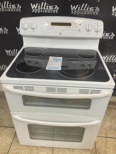 [104341] Ge Used Electric Stove Double Oven 220volts (40/50 AMP) 30inches {3 prong} (White) 