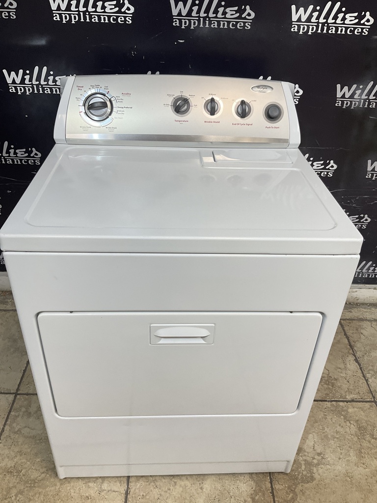 Whirlpool Used Electric Dryer 220volts (30 AMP) 29inches {3 prong} (white)