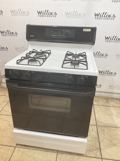 [104349] Kenmore Used Gas Propane Stove 30inches (White/black) 