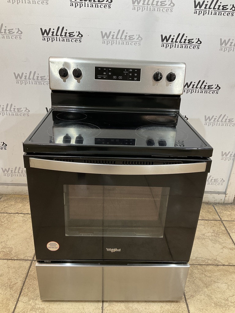 Whirlpool Used Electric Stove 220volts (40/50 AMP) 30inches {no cord} (Stainless Steel) 
