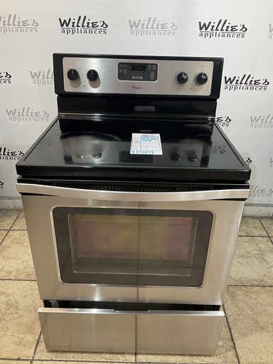 [104387] Whirlpool Used Electric Stove 220volts (40/50 AMP) 30inches {4 prong} (Stainless steel) 