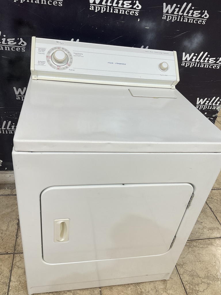 Whirlpool Used Electric Dryer 220volts (30 AMP) 29inches {no cord} (White) 