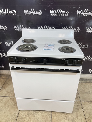[104429] Frigidaire Used Electric Stove 220volts (40/50 AMP) 30inches {4 prong} (White) 