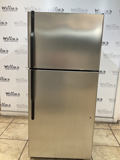 [104414] Ge Used Refrigerator Top and Bottom 30x66 1/2” (Stainless Steel) 
