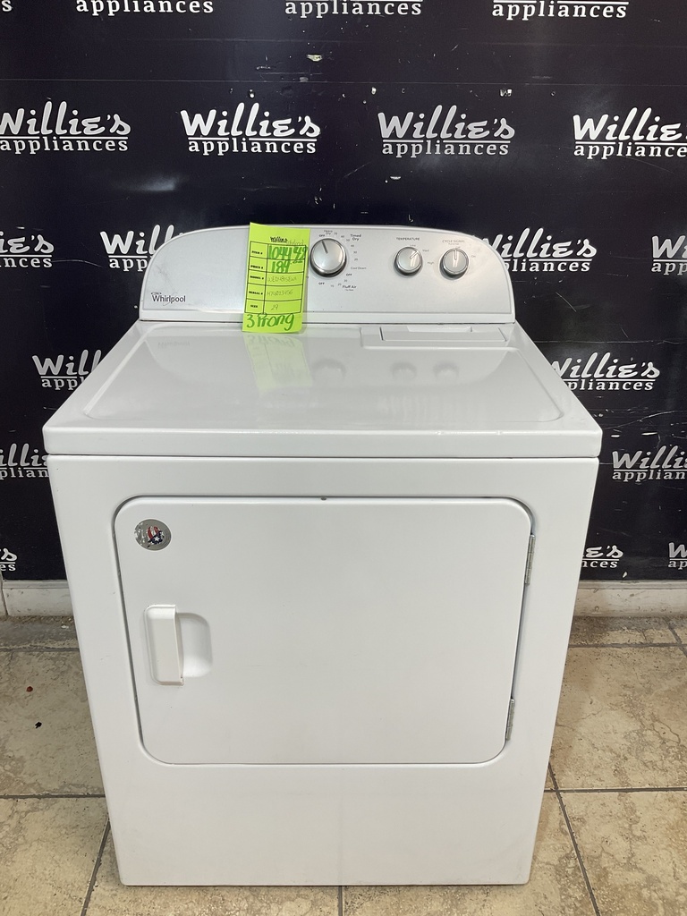 Whirlpool Used Electric Dryer 220volts (30 AMP) 29inches {3 prong} (White) 