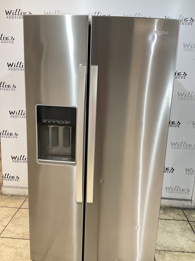 [104511] Whirlpool Used Refrigerator Side by Side Counter Depth 36x69 (Stainless Steel) 