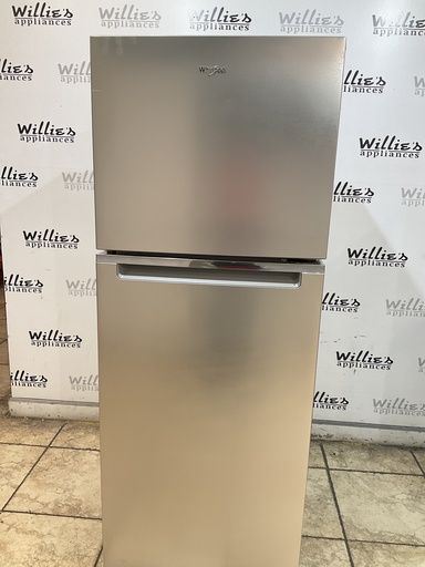[104521] Whirlpool Used Refrigerator Top and Bottom 24x66 (Stainless Steel) 