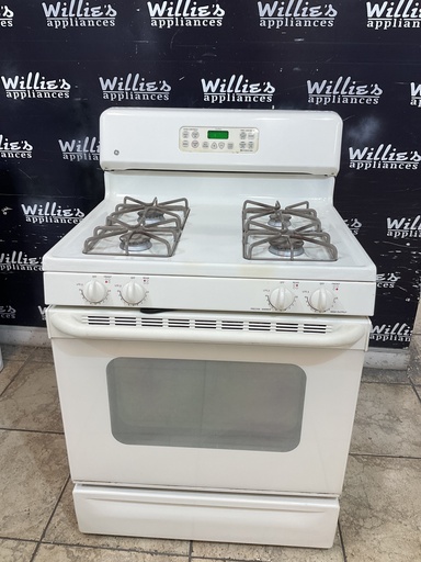 [104498] Ge Used Natural Gas Stove 30inches (Bisque) 