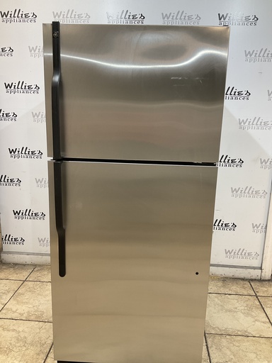 [104573] Ge Used Refrigerator Top and Bottom 29 1/2 x 66 1/2” (Stainless Steel) 