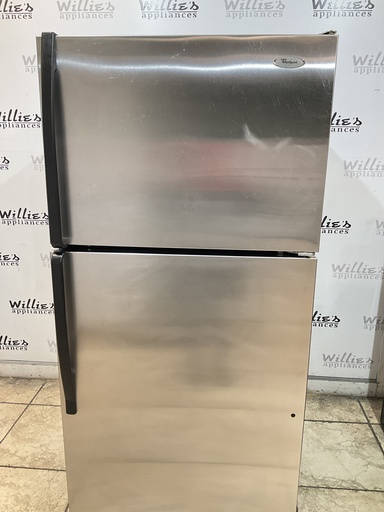 [104601] Whirlpool Used Refrigerator Top and Bottom 30x66 (Stainless Steel) 
