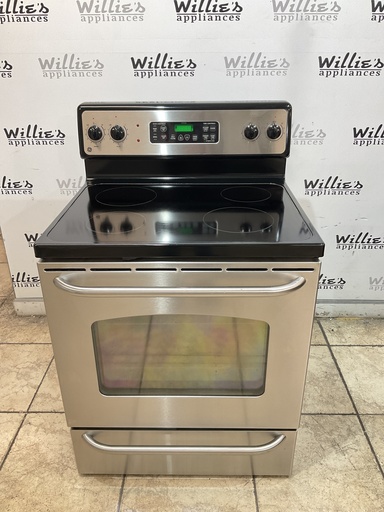 [104612] Ge Used Electric Stove 220volts (40/50 AMP) 30inches {no cord} (Stainless steel) 
