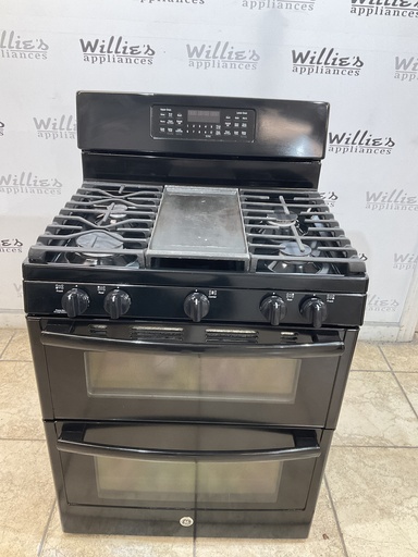 [104632] Ge Used Natural Gas Stove Double Oven 30inches (Black) 