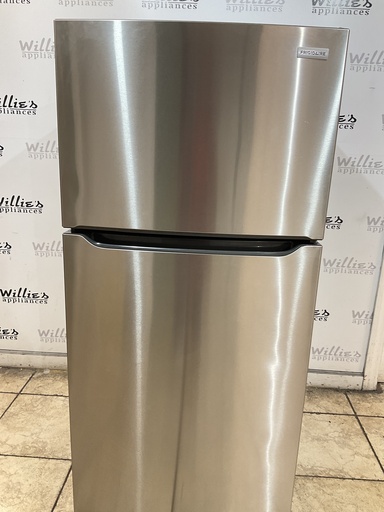 [104750] Frigidaire Used Refrigerator Top and Bottom 30x66 (Stainless Steel) 