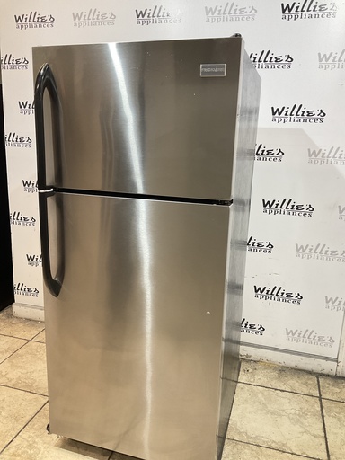 [104781] Frigidaire Used Refrigerator Top and Bottom 28 1/2” x 65” (Stainless Steel) 