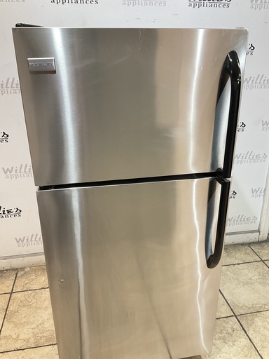 [104792] Frigidaire Used Refrigerator Top and Bottom 28x 60 1/2” (Stainless Steel) 