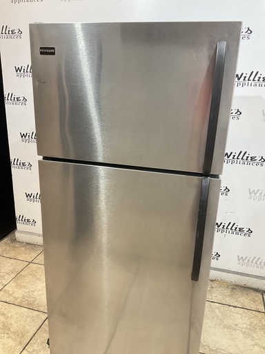 [104804] Frigidaire Used Refrigerator Top and Bottom 28x64 1/2” (Stainless Steel) 