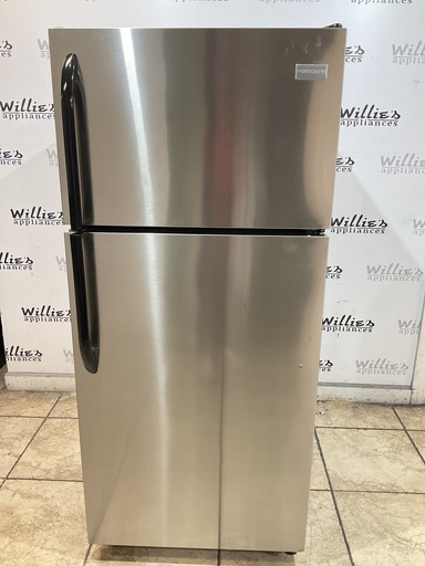 [104805] Frigidaire Used Refrigerator Top and Bottom 28 1/2” x 65” (Stainless Steel) 