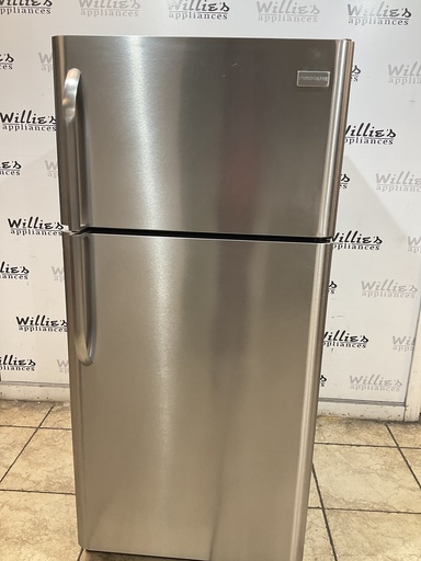 [104807] Frigidaire Used Refrigerator Top and Bottom 30x65 1/2’ (Stainless Steel) 