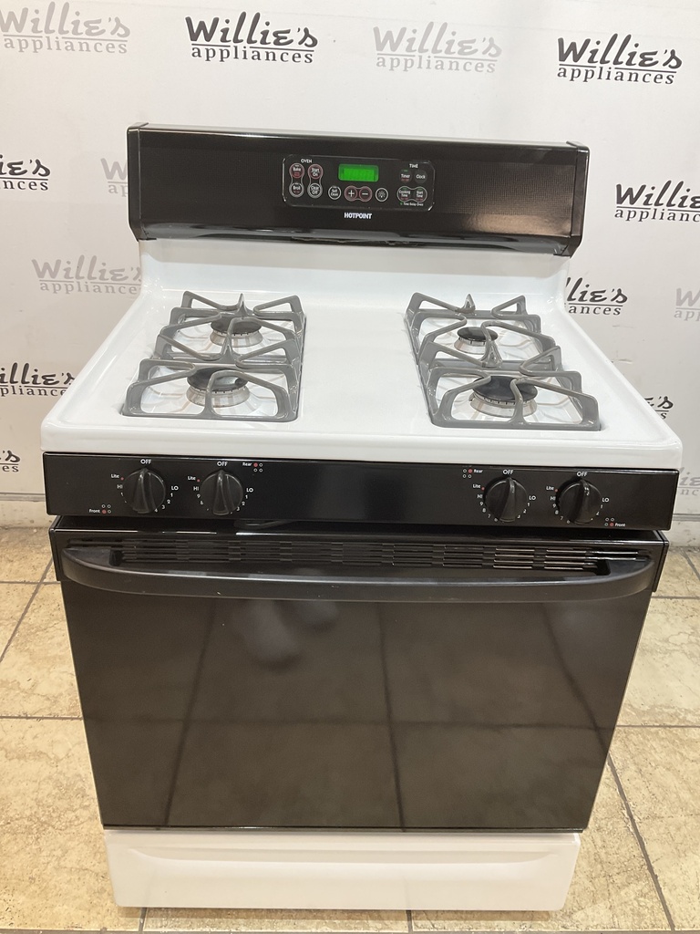 Hotpoint Used Natural Gas Stove 30inches (White/Black) 