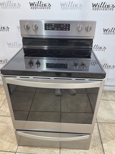 [104816] Whirlpool Used Electric Stove 220volts (40/50 AMP) 30inches {3 prong} (Stainless steel) 