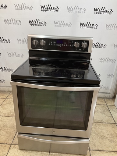 [104813] Whirlpool Used Electric Stove 220volts (40/50 AMP) 30inches {no cord} (Stainless Steel) 